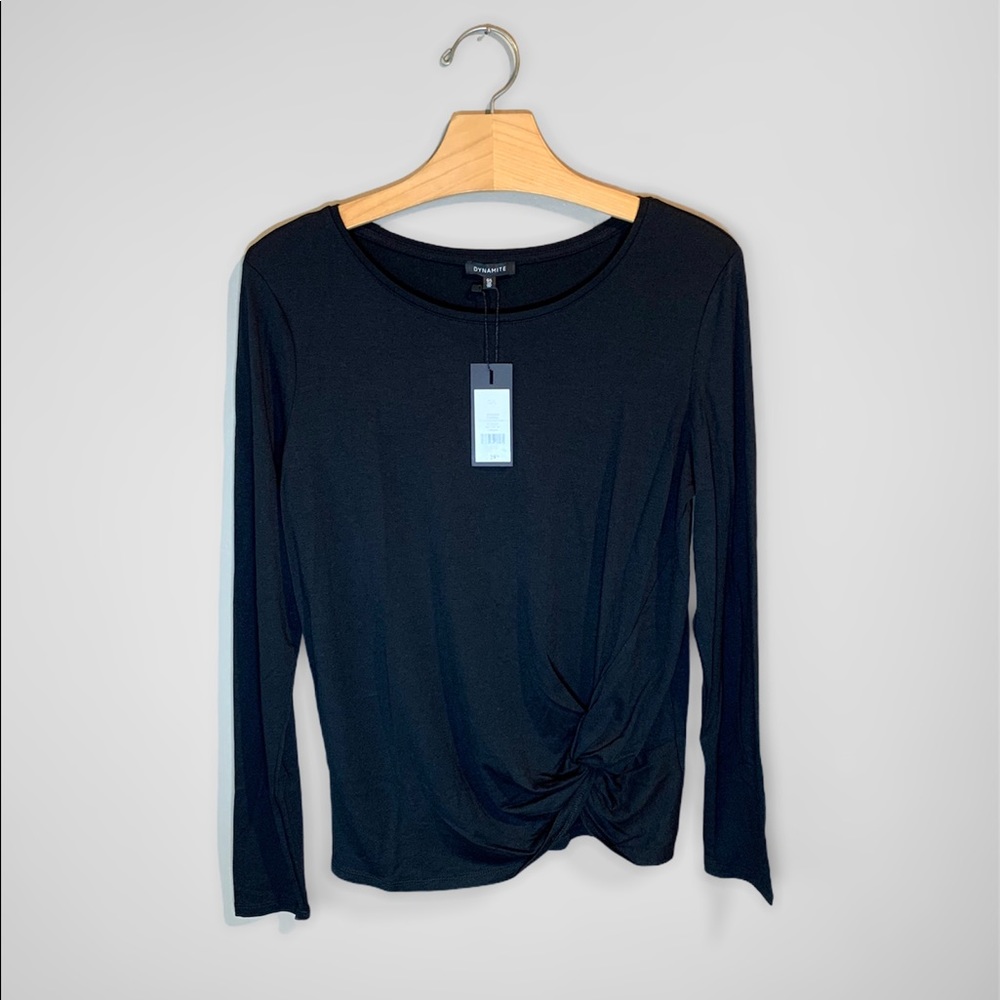 SOLD NEW Dynamite Twist Front Top Black Size L - Picture 4 of 8